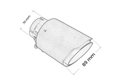 Końcówka tłumika 89mm wejście 70mm Carbon Gloss