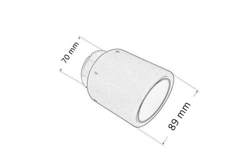 Końcówka tłumika 89mm wejście 70mm Carbon Gloss