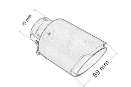 Końcówka tłumika 89mm wejście 70mm Carbon Gloss