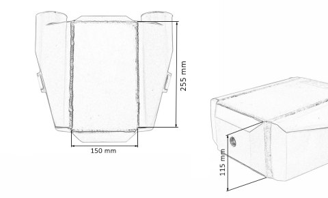 Intercooler wodny TurboWorks 150x255x115 3" 2x90st