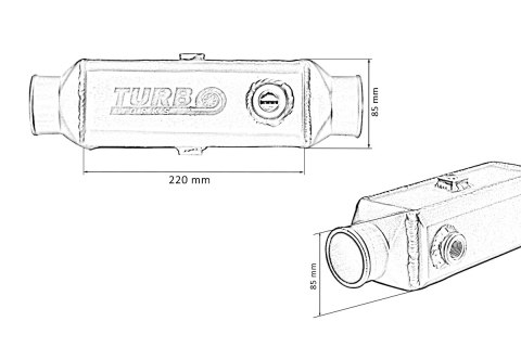 Intercooler wodny TurboWorks 220x85x85 2,5" 2x0st