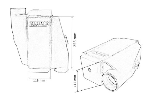 Intercooler wodny TurboWorks 255x115x115 3" 2x90st flip