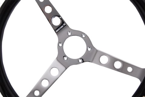 Kierownica 380mm Drewno Silver