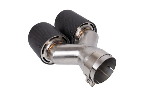 Końcówka tłumika 101mmx2 wejście 76mm Carbon Matt Prawa