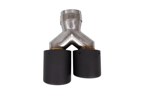 Końcówka tłumika 101mmx2 wejście 76mm Carbon Matt Prawa