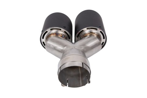 Końcówka tłumika 114mmx2 wejście 76mm Carbon Matt Prawa