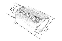 Końcówka tłumika 101mm wejście 70mm Carbon Gloss