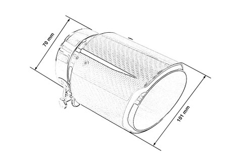 Końcówka tłumika 101mm wejście 70mm Carbon Gloss