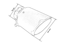 Końcówka tłumika 101mm wejście 70mm Carbon Matt