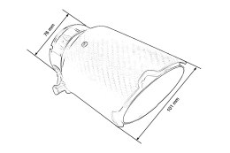 Końcówka tłumika 101mm wejście 76mm Carbon Matt