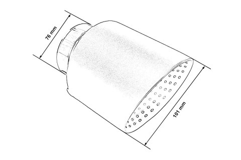Końcówka tłumika 101mm wejście 76mm Szczotkowana