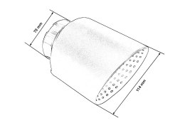 Końcówka tłumika 114mm wejście 70mm Szczotkowana