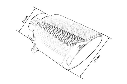 Końcówka tłumika 114mm wejście 76mm Carbon Gloss