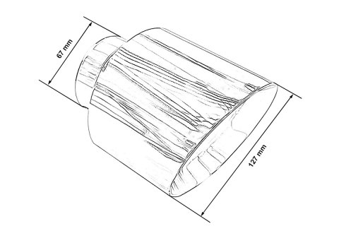Końcówka tłumika 127mm wejście 67mm Polerowana