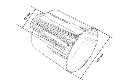 Końcówka tłumika 127mm wejście 67mm Polerowana