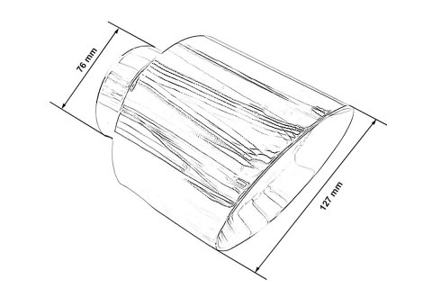 Końcówka tłumika 127mm wejście 76mm Polerowana