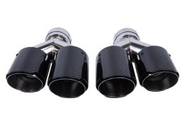 Końcówka tłumika 89mmx2 wejście 70mm Carbon Gloss Zestaw