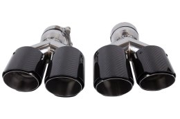 Końcówka tłumika 89mmx2 wejście 76mm Carbon Gloss Zestaw