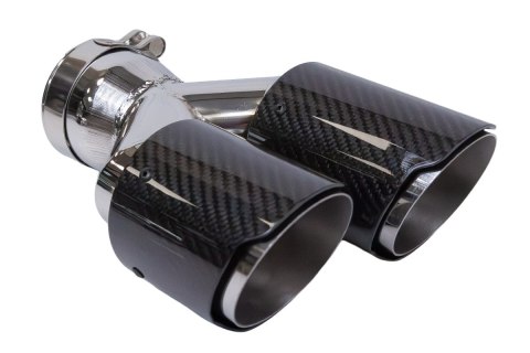 Końcówka tłumika 89mmx2 wejście 76mm Carbon Gloss Zestaw