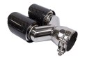 Końcówka tłumika 89mmx2 wejście 76mm Carbon Gloss Zestaw