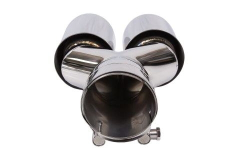 Końcówka tłumika 89mmx2 wejście 76mm Polerowana Zestaw