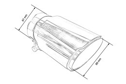 Końcówka tłumika 89mm wejście 67mm Polerowana