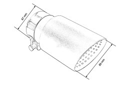 Końcówka tłumika 89mm wejście 67mm Szczotkowana