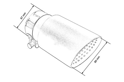Końcówka tłumika 89mm wejście 67mm Szczotkowana
