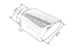 Końcówka tłumika 89mm wejście 70mm Carbon Gloss