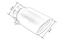 Końcówka tłumika 89mm wejście 70mm Szczotkowana