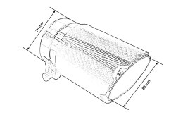 Końcówka tłumika 89mm wejście 76mm Carbon Gloss