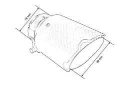 Końcówka tłumika 89mm wejście 76mm Carbon Matt