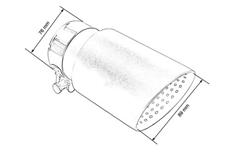 Końcówka tłumika 89mm wejście 76mm Szczotkowana
