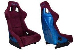 Fotel sportowy SLIDE KS2 Premium Dark Purple Welur & Sea-Blue Glitter
