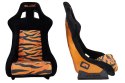 Fotel sportowy SLIDE KS2 Premium Orange Black & Grafic Tiger Welur Orange Glitter