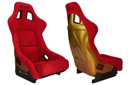 Fotel sportowy SLIDE KS2 Premium Red Welur & Gradient Glitter