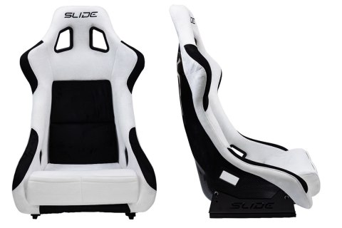 Fotel sportowy SLIDE KS2 Premium White & Black Welur Carbon