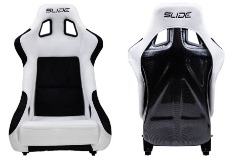 Fotel sportowy SLIDE KS2 Premium White & Black Welur Carbon