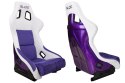 Fotel sportowy SLIDE KS2 Premium White Purple Welur & Purple Glitter
