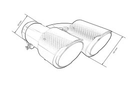 Końcówka Tłumika 101mmx2 wejście 63mm Carbon Gloss Zestaw