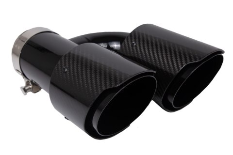 Końcówka Tłumika 101mmx2 wejście 63mm Carbon Gloss Zestaw