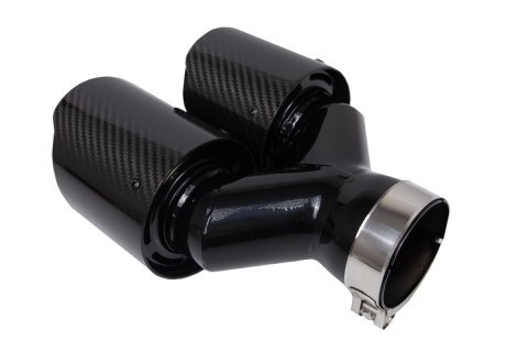 Końcówka Tłumika 101mmx2 wejście 67mm Carbon Gloss Zestaw