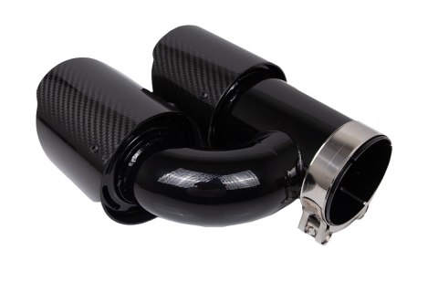 Końcówka Tłumika 101mmx2 wejście 67mm Carbon Gloss Zestaw