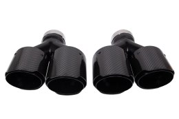Końcówka Tłumika 101mmx2 wejście 70mm Carbon Gloss Zestaw