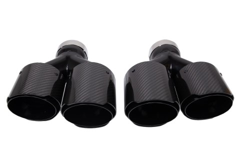 Końcówka Tłumika 101mmx2 wejście 70mm Carbon Gloss Zestaw