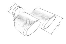 Końcówka Tłumika 101mmx2 wejście 70mm Carbon Gloss Zestaw