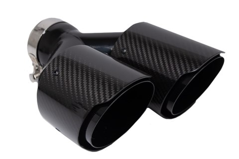 Końcówka Tłumika 101mmx2 wejście 76mm Carbon Gloss Zestaw