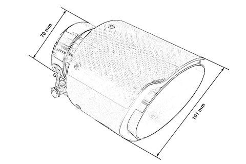 Końcówka tłumika 101mm wejście 70mm Carbon Gloss