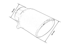 Końcówka tłumika 101mm wejście 70mm Carbon Matt