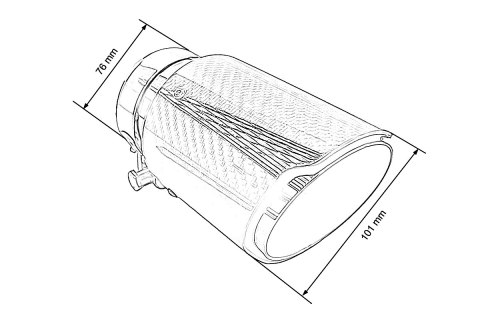 Końcówka tłumika 101mm wejście 76mm Carbon Gloss